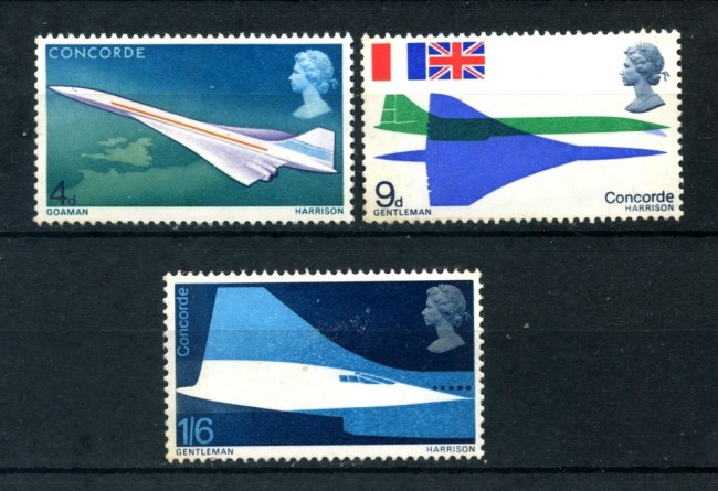 1969 - GRAN BRETAGNA - AEREO CONCORDE 3v. - NUOVI - LOTTO/26317