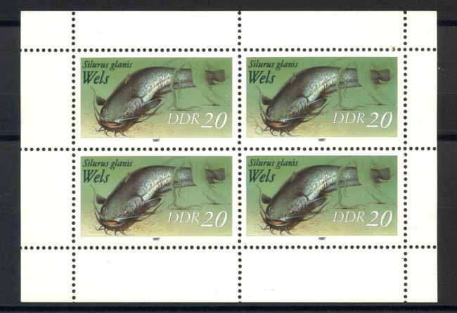 1987 - GERMANIA DDR - PESCI SILURO - MINIFOGLIO - NUOVO - LOTTO/36661