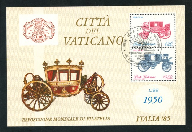 1985 - LOTTO/17555 - VATICANO - ITALIA 85 FOGLIETTO - USATO