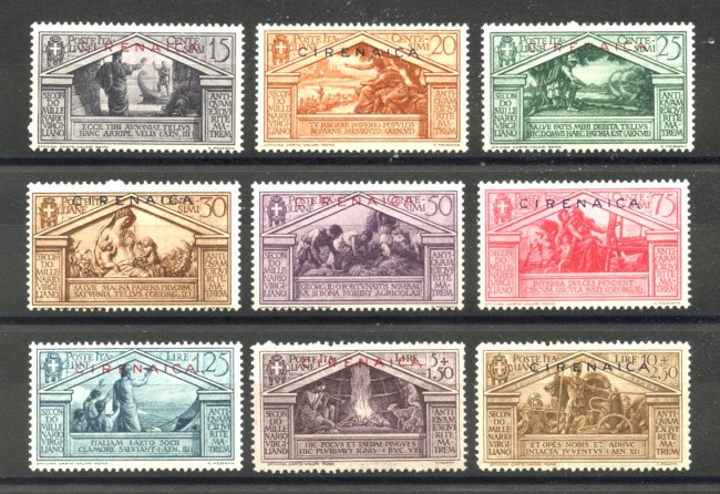 1930 - CIRENAICA - LOTTO/40715 - BIMILLENARIO DI VIRGILIO 9v. - NUOVI