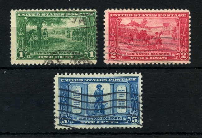 1925 - STATI UNITI - LOTTO/43573 - BATTAGLIA DI LEXINGTON 3v. - USATI