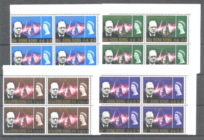 1966 - HONG KONG - LOTTO/38781 - WISTON CHURCHILL 4v. - QUARTINA NUOVI