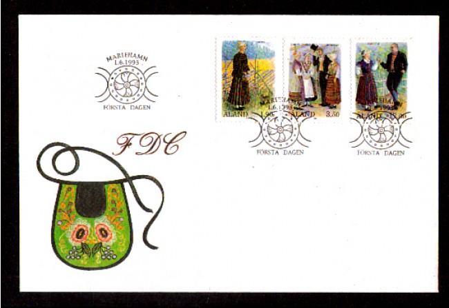 1993 - LOTTO/ALA74FDC - ALAND - COSTUMI REGIONALI - BUSTA FDC