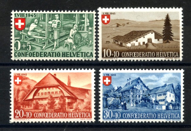 1945 - LOTTO/39379 - SVIZZERA - PRO PATRIA 4v. - NUOVI