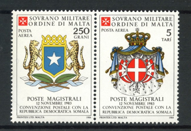 1984 - SMOM - POSTA AEREA - CONVENZIONE CON LA REPUBBLICA SOMALA 2v. - NUOVI - LOTTO/32485