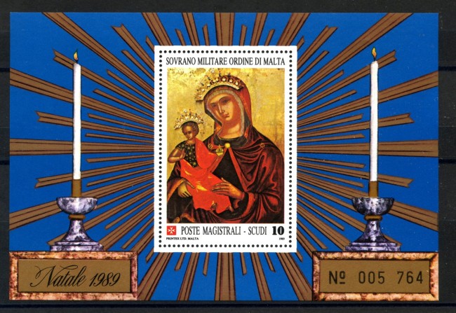 1989 - SOVRANO MILITARE DI MALTA - LOTTO/39214 - NATALE - FOGLIETTO NUOVO