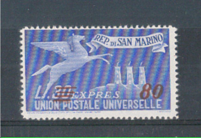 1947/48  - LOTTO/RSME20L - SAN MARINO - 80 SU 30 LIRE ESPRESSO LING.