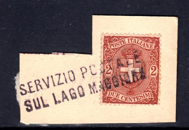 1896/97 - REGNO D'ITALIA - LOTTO/31546 2 c. ROSSO CON ANNULLO SERVIZIO POSTALE LAGO MAGGIORE 