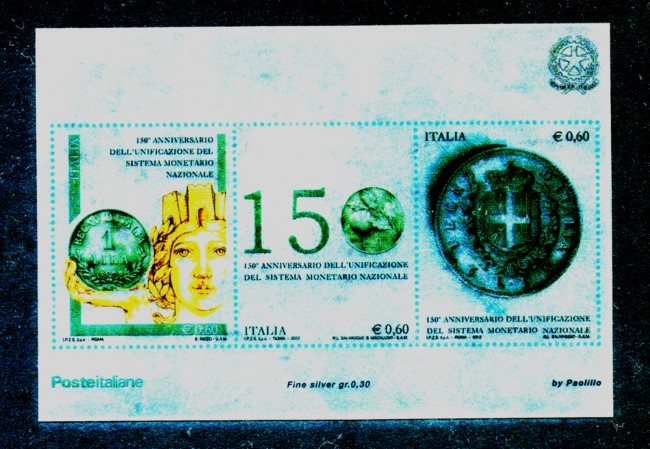 2012 - LOTTO/18569 - REPUBBLICA - SISTEMA MONETARIO - FOGLIETTO ARGENTO