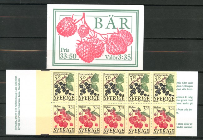 1995 - LOTTO/19448L - SVEZIA - BACCHE E FRUTTA - LIBRETTO NUOVO