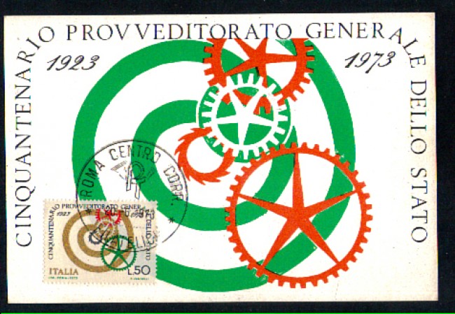 1973 - LOTTO/10884 - REPUBBLICA - PROVVEDITORATO DELLO STATO - CARTOLINA MAXIMUM