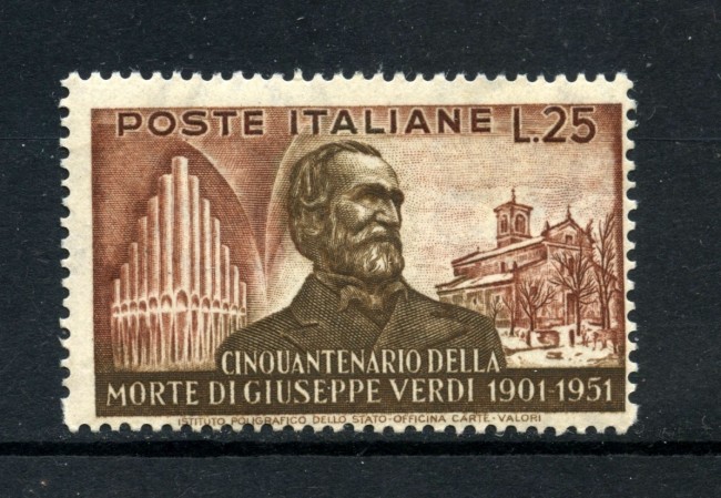 1951 - REPUBBLICA - 25 LIRE G. VERDI - NUOVO - LOTTO/30331