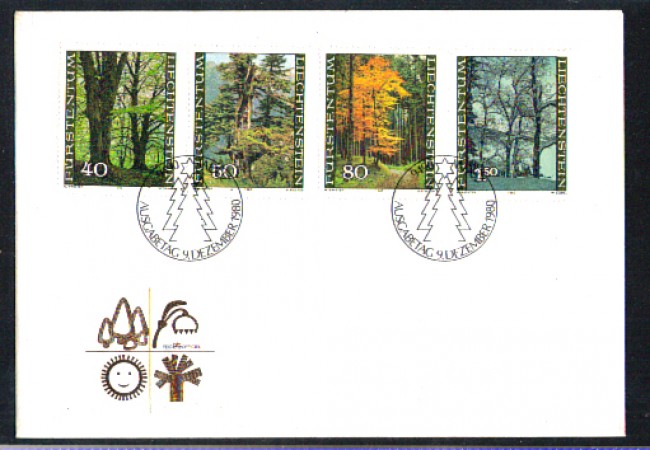 1980 - LBF/4122 - LIECHTENSTEIN - ALBERI DELLA FORESTA - BUSTA FDC