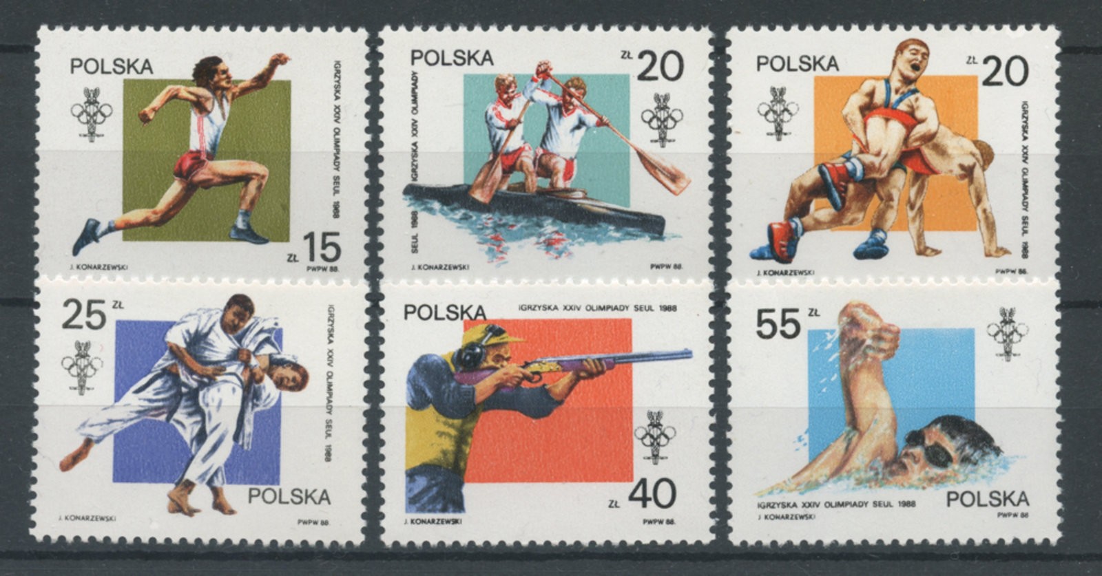 1988 POLONIA LOTTO/19986 OLIMPIADI DI SEOUL 6v. NUOVI