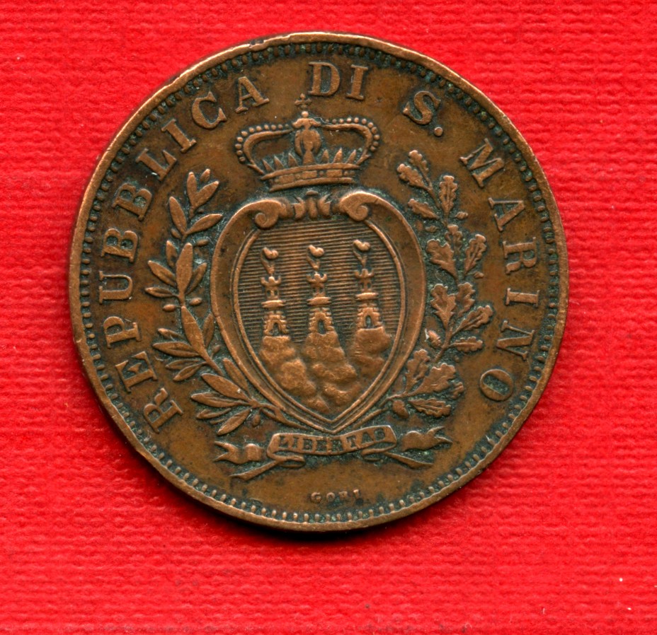 1893 LOTTO/M22454 SAN MARINO 10 CENTESIMI 1893 LOTTO/M22454 SAN MARINO 10 CENTESIMI