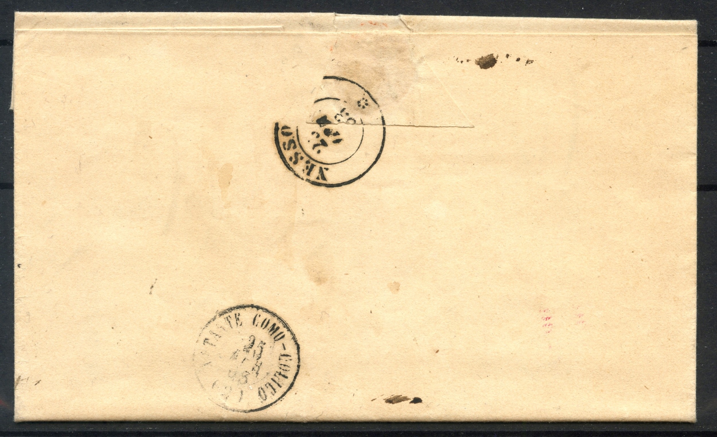 1863 - REGNO - LETTERA IN FRANCHIGIA DA COMO PER POGNANA - LOTTO/31845