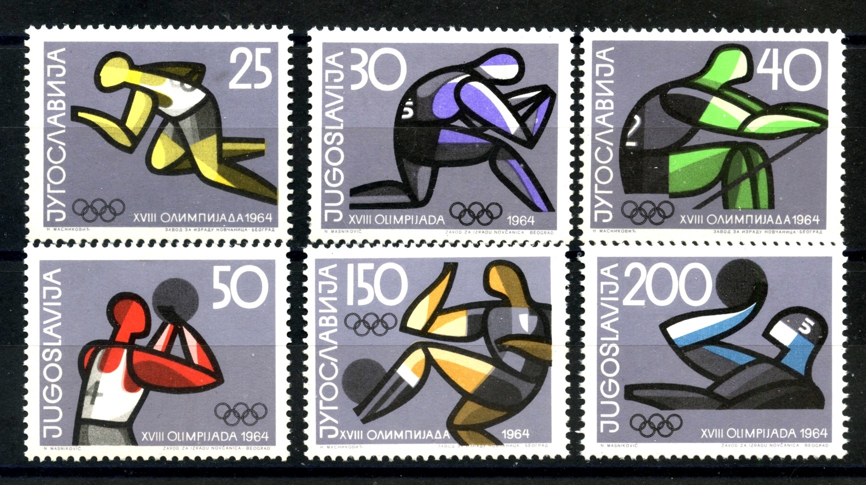 1964 JUGOSLAVIA OLIMPIADI DI TOKIO 6 v. NUOVI LOTTO/33854