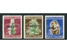 1950 - LOTTO/11694 - TRIESTE A - CONFERENZA TABACCO 3V. - LING. 1950 - LOTTO/11694 - TRIESTE A - CONFERENZA TABACCO 3V. - LING.