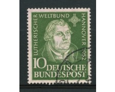 1952 - LOTTO/11837 - GERMANIA FEDERALE - 10p. CONGRESSO LUTERANO - USATO 1952 - LOTTO/11837 - GERMANIA FEDERALE - 10p. CONGRESSO LUTERANO - USATO