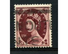 1952/54 - LOTTO/12155 - GRAN BRETAGNA - 11p. BRUNO LILLA ELISABETTA - USATO 1952/54 - LOTTO/12155 - GRAN BRETAGNA - 11p. BRUNO LILLA ELISABETTA - USATO