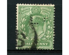 1911 - LOTTO/12328 - GRAN BRETAGNA - 1/2p. VERDE RE EDOARDO VII° - USATO