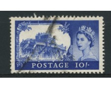 1967 - LOTTO/12338 - GRAN BRETAGNA - 10s. CASTELLO DI EDIMBURGO - USATO