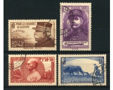 1940 - LOTTO/12373 - FRANCIA - PRO OPERE DI GUERRA 4v. - USATI