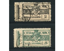 1943/45 - LOTTO/12553 - CITTA' DI TORINO - 2/5 LIRE TASSA DI SOGGIORNO - USATI