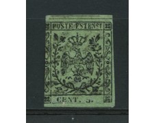 MODENA - 1852 - LOTTO/12716 - 5c. NERO SU VERDE - USATO