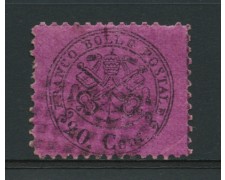 STATO PONTIFICIO - 1868 - LOTTO/12730 - 20 c. NERO SU MAGENTA - USATO