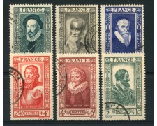 1943 - LOTTO/12885 - FRANCIA - CELEBRITA' DEL XVI° SECOLO 6v. - USATI