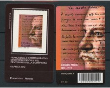 2012 - LOTTO/13341 - REPUBBLICA - G.PASCOLI TESSERA FILATELICA
