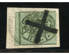 STATO PONTIFICIO - 1852 - LOTTO/13500 - 1 BAJ VERDE GRIGIASTRO - USATO