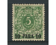 1889 - LOTTO/14041 - GERMANIA LEVANTE - 10pa su 5p. VERDE - USATO 1889 - LOTTO/14041 - GERMANIA LEVANTE - 10pa su 5p. VERDE - USATO