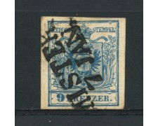 1850 - LOTTO/14100 - AUSTRIA - 9 Kr. AZZURRO - USATO