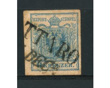 1850 - LOTTO/14102 - AUSTRIA - 9 Kr. AZZURRO - USATO