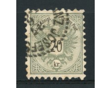 1883 - LOTTO/14182 - 20 Kr. GRIGIO LILLA - USATO