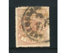 1865/75 - LOTTO/14437 - LUSSEMBURGO - 1 c. BRUNO ROSSO STEMMA - USATO