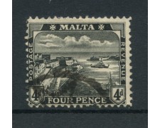 1914/22 - LOTTO/14463 - MALTA - 4p. NERO  VEDUTA - USATO