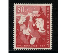 1952 - LOTTO/14485 - GERMANIA FEDERALE - 20+3p. OPERE GIOVENTU' - LING. 1952 - LOTTO/14485 - GERMANIA FEDERALE - 20+3p. OPERE GIOVENTU' - LING.