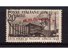 1949 - LOTTO/14681 - TRIESTE  A -  20 LIRE FIERA DI MILANO - USATO