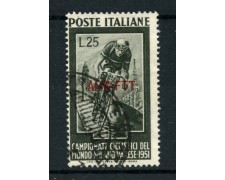 1951 - LOTTO/14693 - TRIESTE A - 25 Lire CAMPIONATI CICLISMO - USATO 1951 - LOTTO/14693 - TRIESTE A - 25 Lire CAMPIONATI CICLISMO - USATO