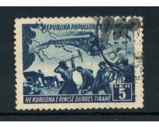 1947 - LOTTO/15092 - ALBANIA - 5 Lek  ANNIVERSARIO LIBERAZIONE - USATO