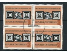 1978 - LOTTO/16401QU - AUSTRIA - AIUTO DISABILI - QUARTINA USATA 1978 - LOTTO/16401QU - AUSTRIA - AIUTO DISABILI - QUARTINA USATA