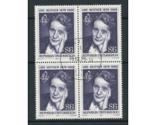 1978 - LOTTO/16402QU - AUSTRIA - LISE MEITNER - QUARTINA USATA 1978 - LOTTO/16402QU - AUSTRIA - LISE MEITNER - QUARTINA USATA