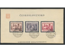 1952 - LOTTO/16532 - CECOSLOVACCHIA- SISTEMA SANITARIO 3v. - FOGLIO FDC 1952 - LOTTO/16532 - CECOSLOVACCHIA- SISTEMA SANITARIO 3v. - FOGLIO FDC