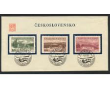 1951 - LOTTO/16533 - CECOSLOVACCHIA - ALBERGHI 3v. - FOGLIO FDC 1951 - LOTTO/16533 - CECOSLOVACCHIA - ALBERGHI 3v. - FOGLIO FDC