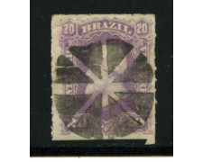1878/79 - LOTTO/16578 - BRASILE - 20r. VIOLETTO PEDRO II° - USATO