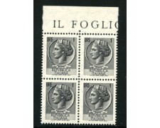 1968 - LOTTO/17422Q - REPUBBLICA - 1 LIRA SIRACUSANA - QUARTINA