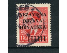 1941 - LOTTO/17654 - CROAZIA - 1,50 INDIPENDENZA - USATO